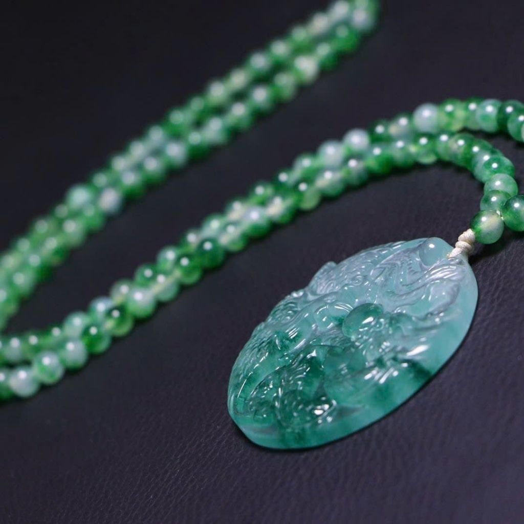  Mặt Dây Ngọc Bích Long Phụng Tự Nhiên BKJECN-9342 