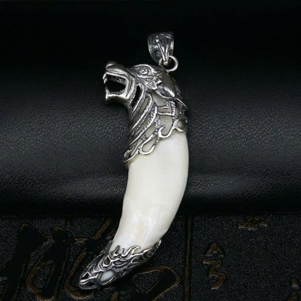  Dây Chuyền Nanh Sói Bọc Bạc Nam Tính BKJECN-9345 