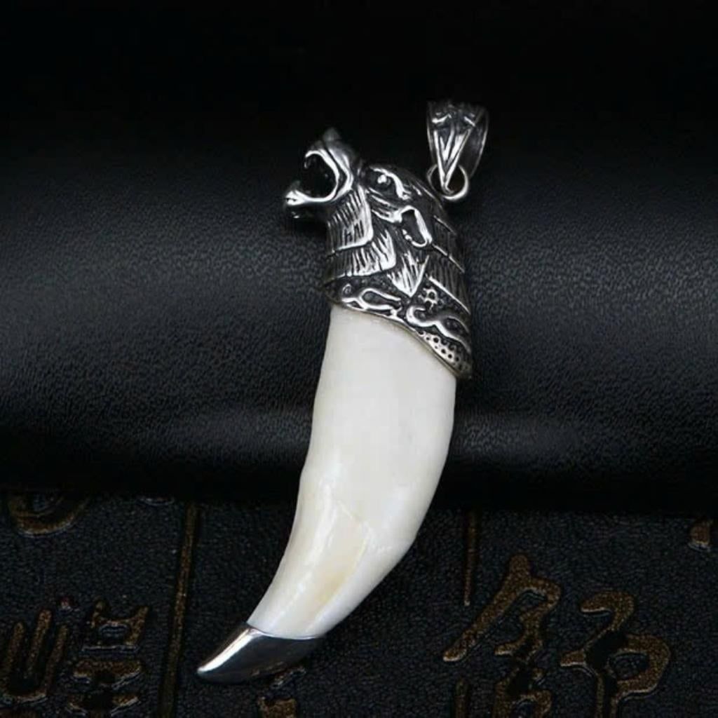  Dây Chuyền Nanh Sói Bọc Bạc Nam Tính BKJECN-9345 