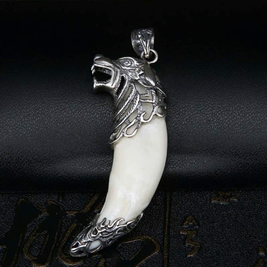  Dây Chuyền Nanh Sói Bọc Bạc Nam Tính BKJECN-9345 