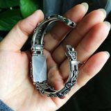  Vòng tay nam bạc Thái đính đá đỏ  BKJECN-9347 