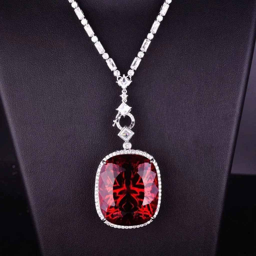  Mặt dây chuyền đính đá xanh lục  BKJECN-9348 