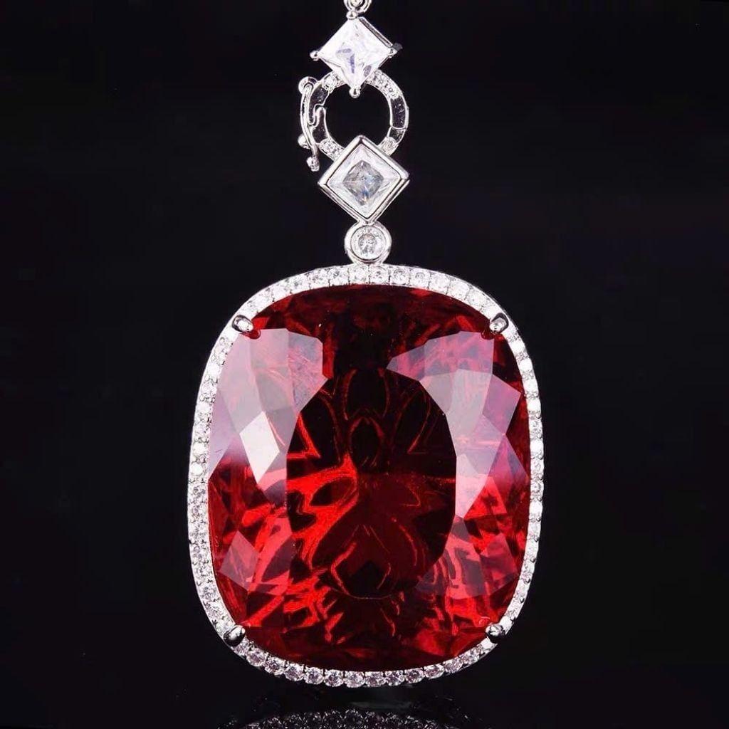  Mặt dây chuyền đính đá xanh lục  BKJECN-9348 