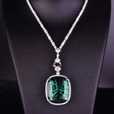  Mặt dây chuyền đính đá xanh lục  BKJECN-9348 