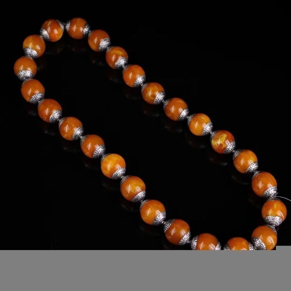  Vòng Cổ Ngọc Hổ Phách Bọc Bạc 925 Cổ Điển BKJECN-9350 