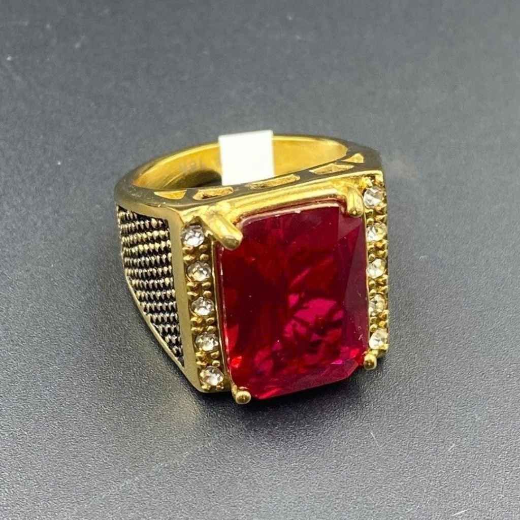 Nhẫn nam hoàng gia đính đá đỏ Ruby BKJECN-9351 