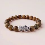  Vòng Gỗ Đàn Hương Mix Tì Hưu Bạc Cao Cấp BKJECN-9353 