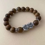  Vòng Gỗ Đàn Hương Mix Tì Hưu Bạc Cao Cấp BKJECN-9353 