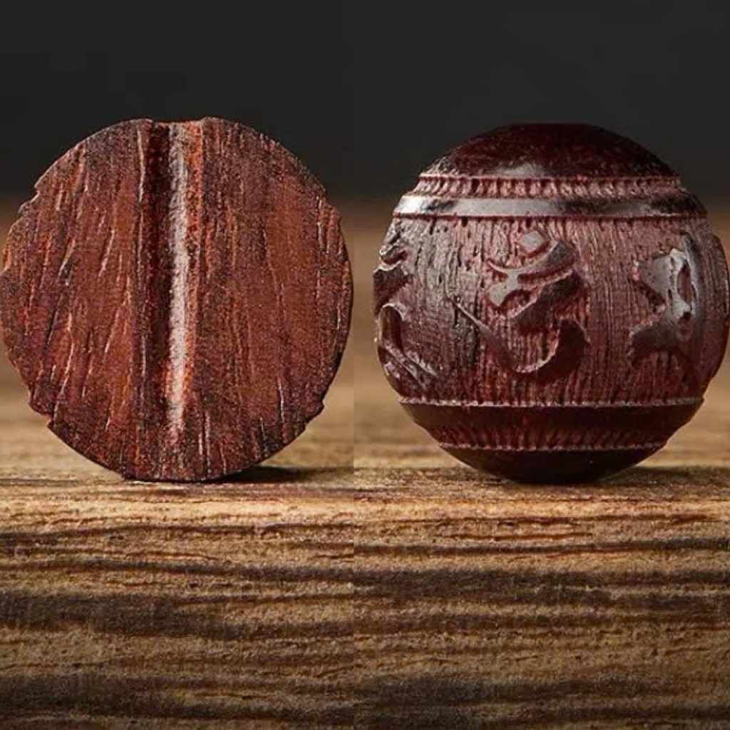  Vòng Gỗ Đàn Hương Chạm Khắc Mix Tì Hưu Bạc BKJECN-9354 