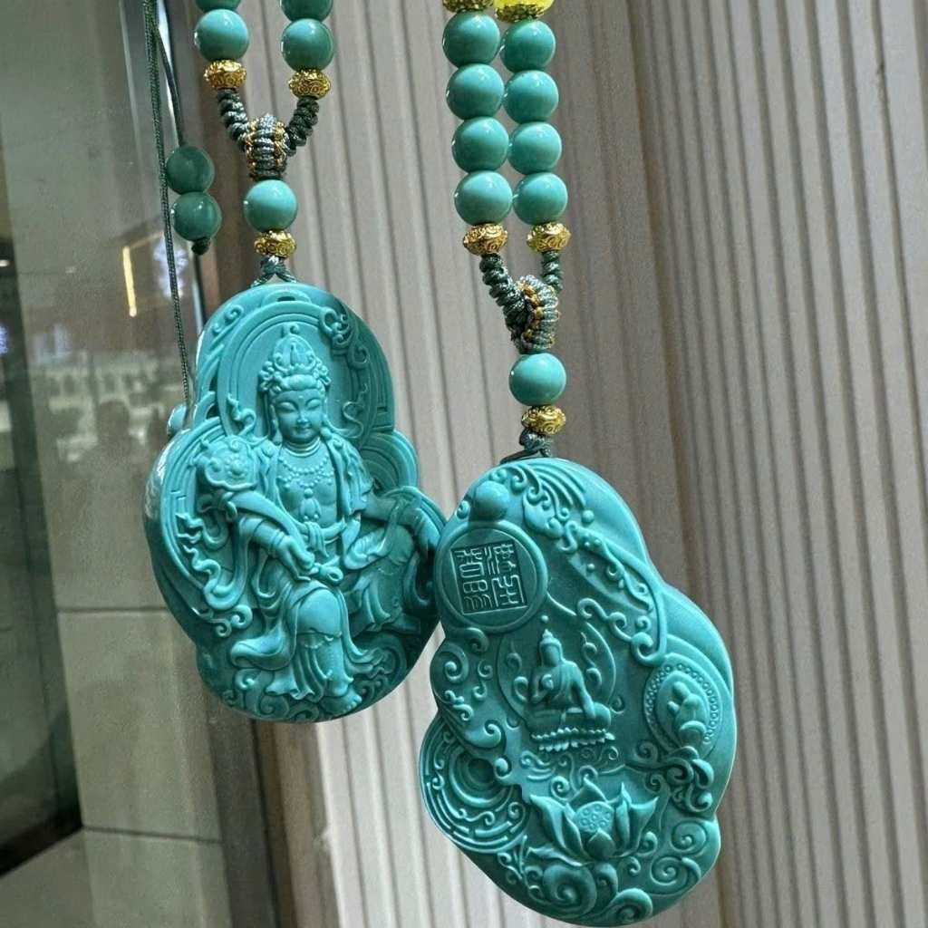  Vòng Cổ Mặt Phật Quan Âm Ngọc Lam Cao Cấp BKJECN-9355 