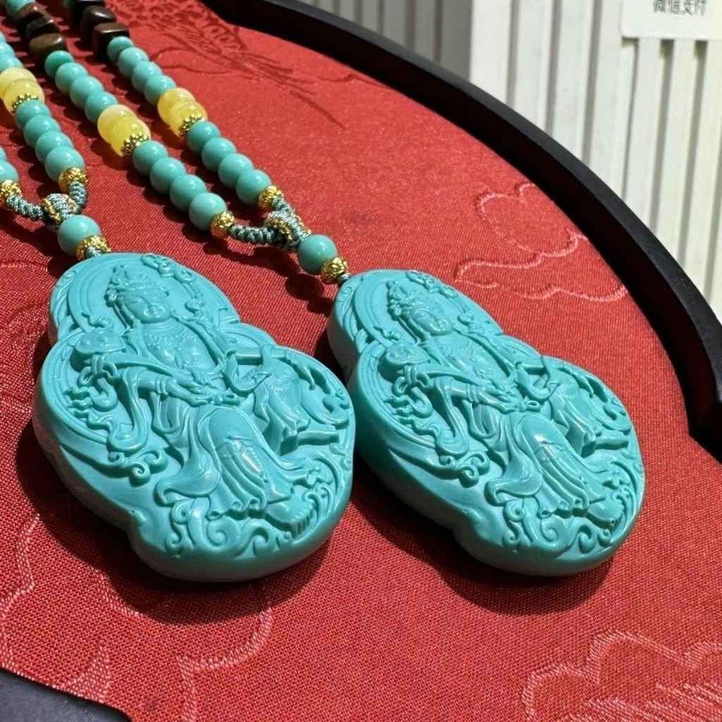  Vòng Cổ Mặt Phật Quan Âm Ngọc Lam Cao Cấp BKJECN-9355 