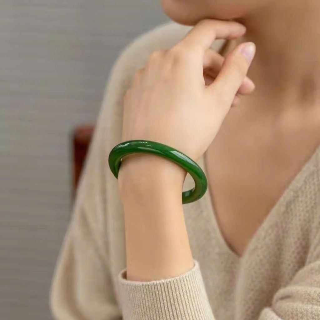  Vòng Tay Ngọc Bích Xanh Sưu Tầm Đẹp BKJECN-9358 