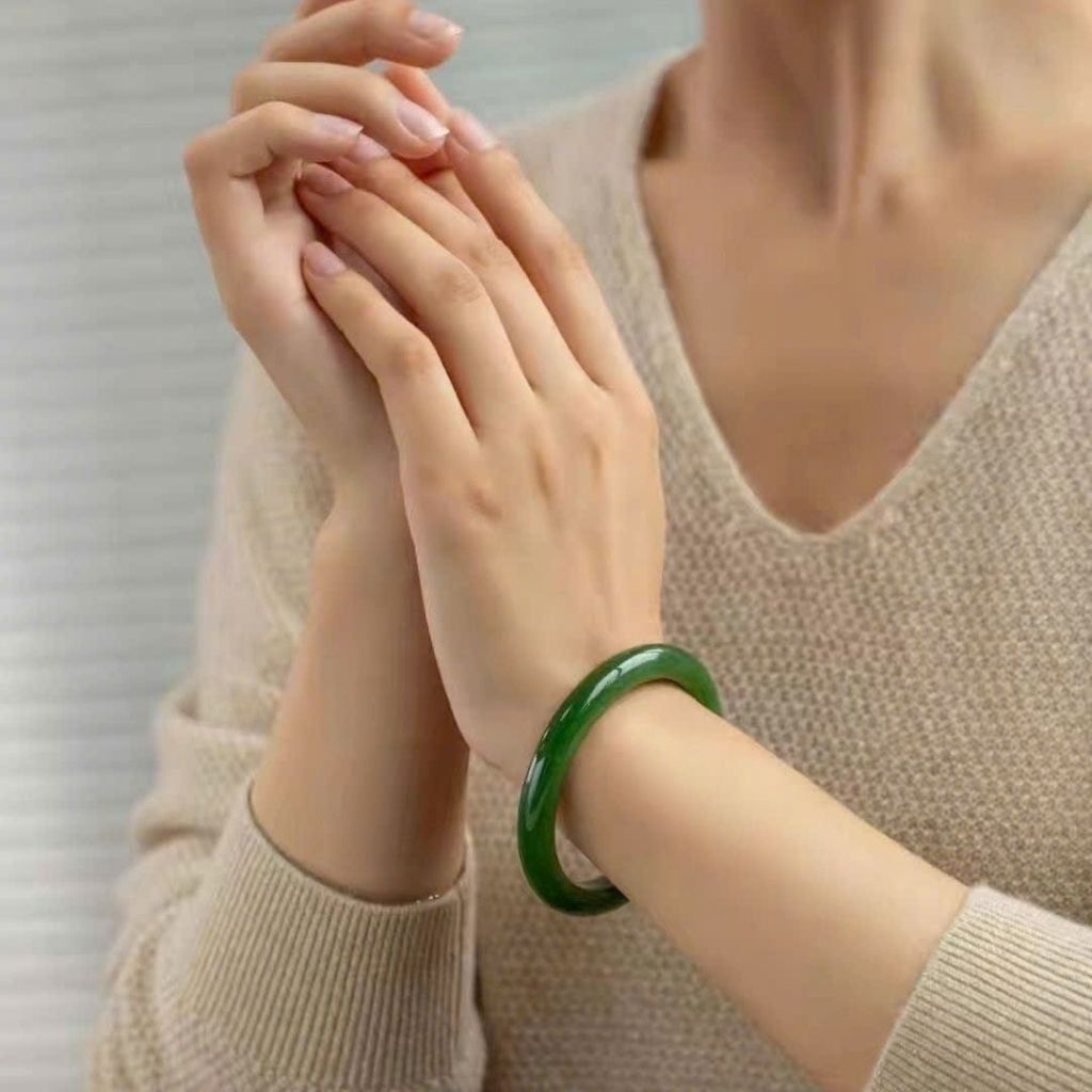  Vòng Tay Ngọc Bích Xanh Sưu Tầm Đẹp BKJECN-9358 