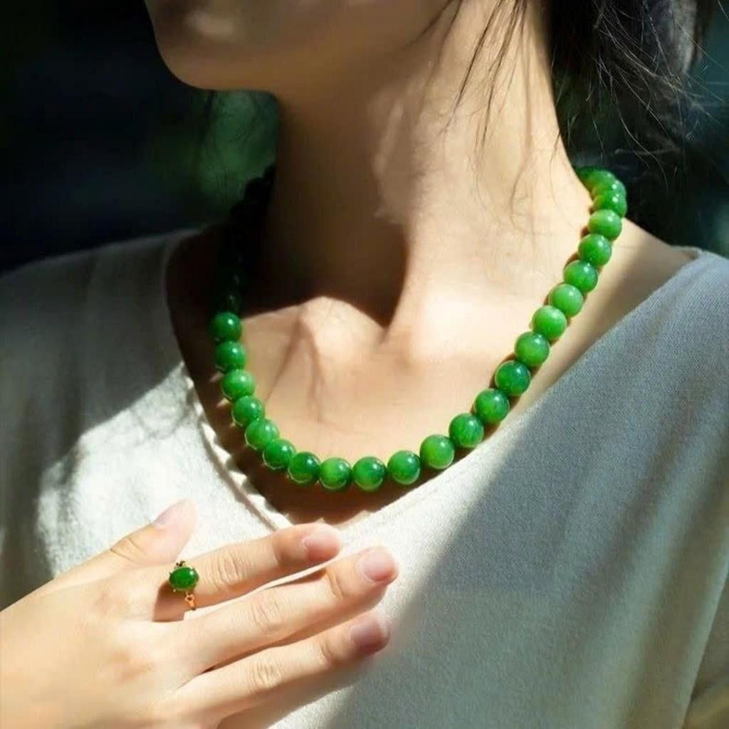  Chuỗi Vòng Cổ Ngọc Bích 10 Ly Sưu Tầm Đẳng Cấp BKJECN-9361 