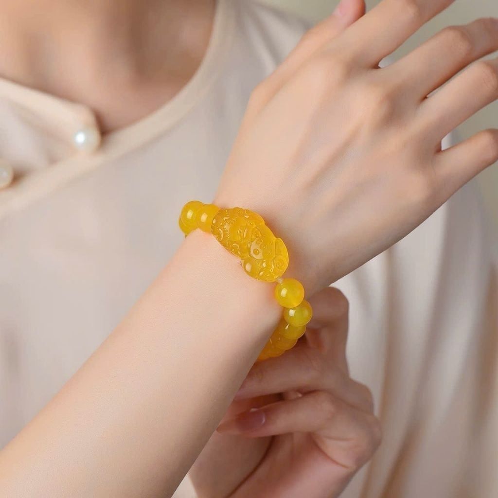  Vòng Tay Đá Vàng Tỳ Hưu Chiêu Tài Đón Lộc BKJECN-9363 