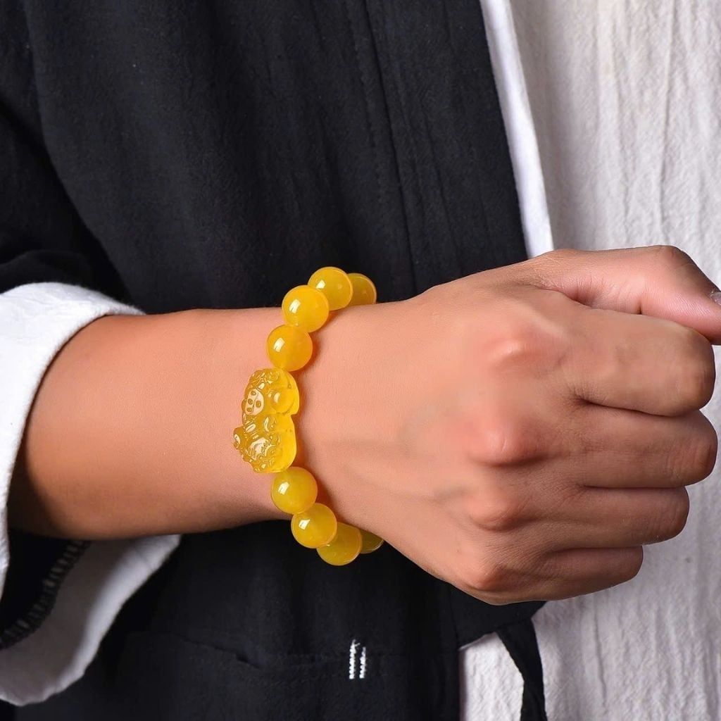  Vòng Tay Đá Vàng Tỳ Hưu Chiêu Tài Đón Lộc BKJECN-9363 