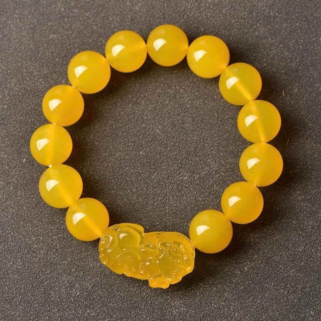  Vòng Tay Đá Vàng Tỳ Hưu Chiêu Tài Đón Lộc BKJECN-9363 