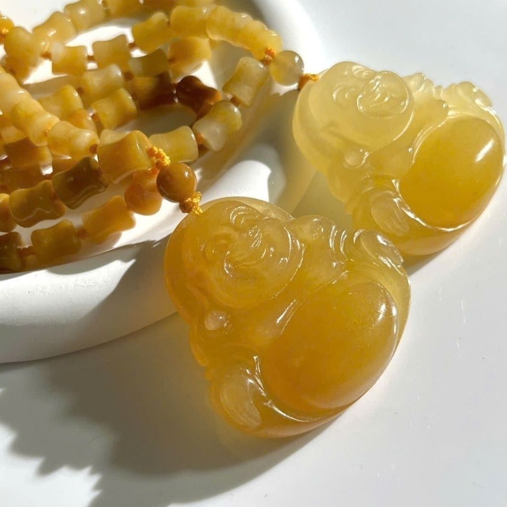  Dây Chuyền Phật Di Lặc Hổ Phách BKJECN-9371 