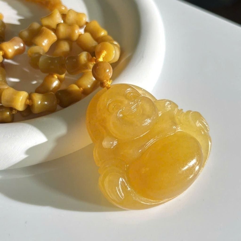  Dây Chuyền Phật Di Lặc Hổ Phách BKJECN-9371 