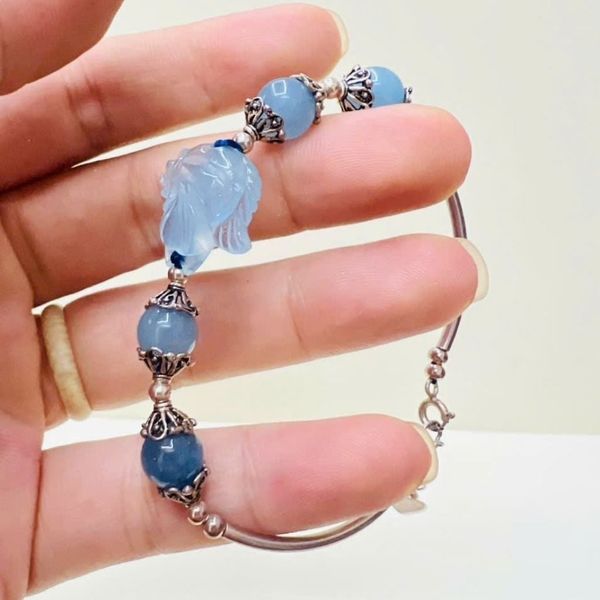  Vòng Tay Bạc Mix Ngọc Xanh BKJECN-9380 