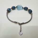  Vòng Tay Bạc Mix Ngọc Xanh BKJECN-9380 