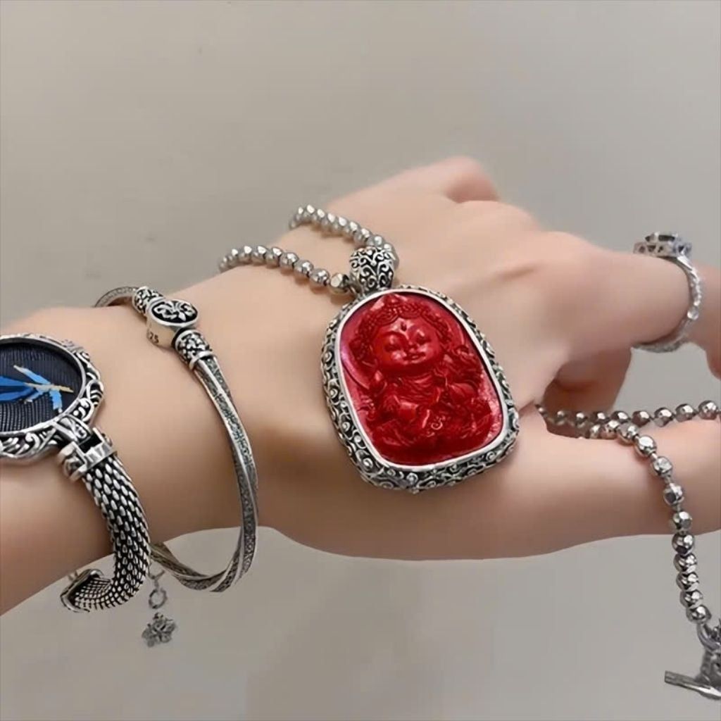  Dây Chuyền Mặt Phật Bản Mệnh Đỏ BKJECN-9386 