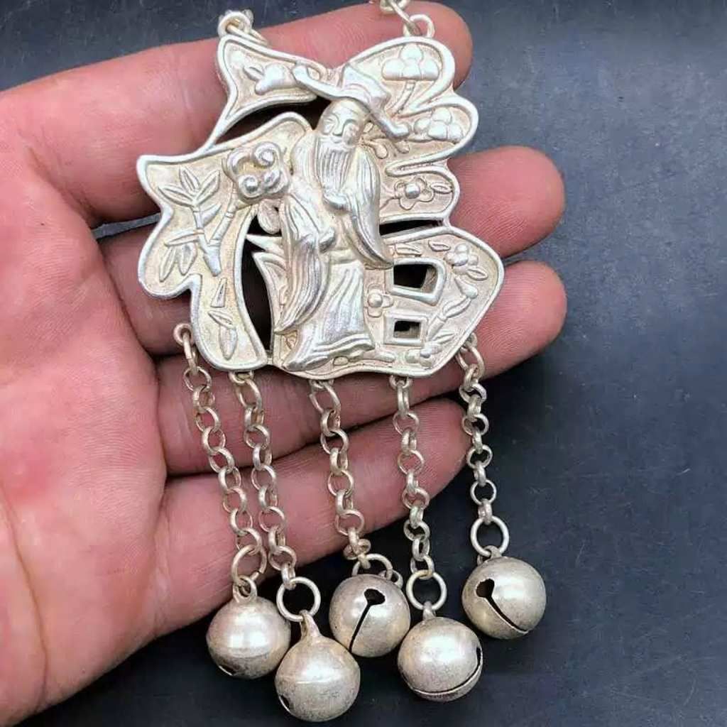  Mặt Dây Chuyền Bạc Chữ Phúc Cổ Điển BKJECN-9387 