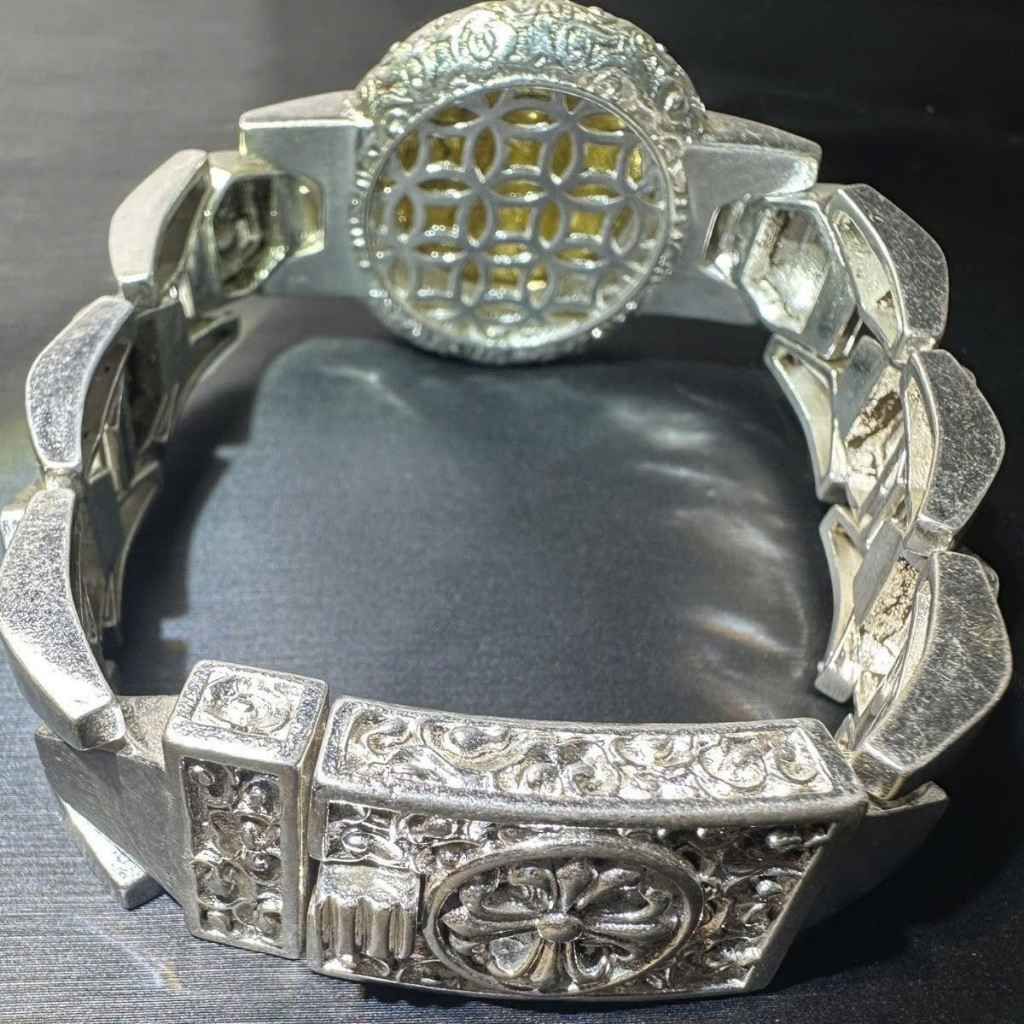  Vòng Tay Nam Mạ Bạc Chạm Khắc Song Long BKJECN-9393 