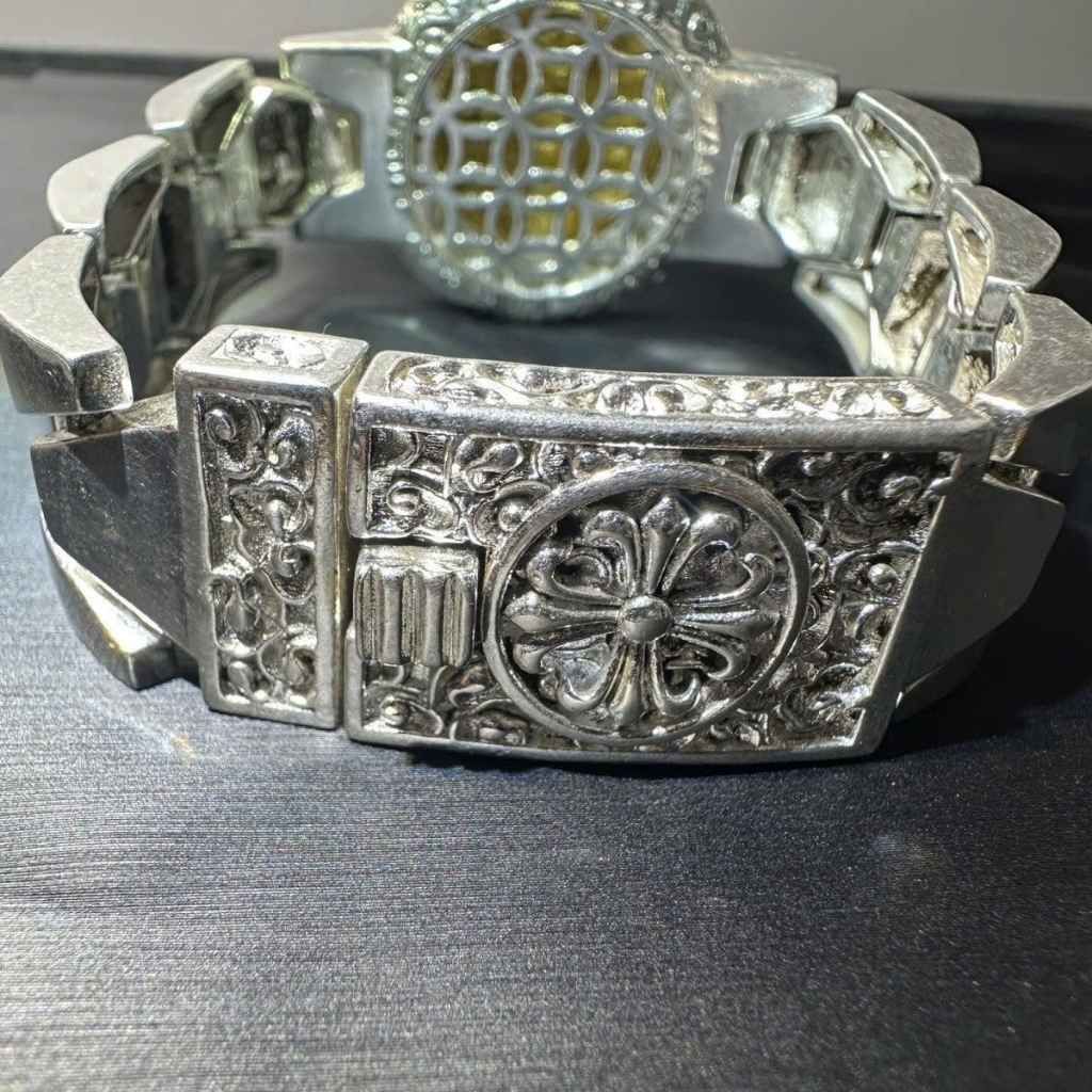  Vòng Tay Nam Mạ Bạc Chạm Khắc Song Long BKJECN-9393 