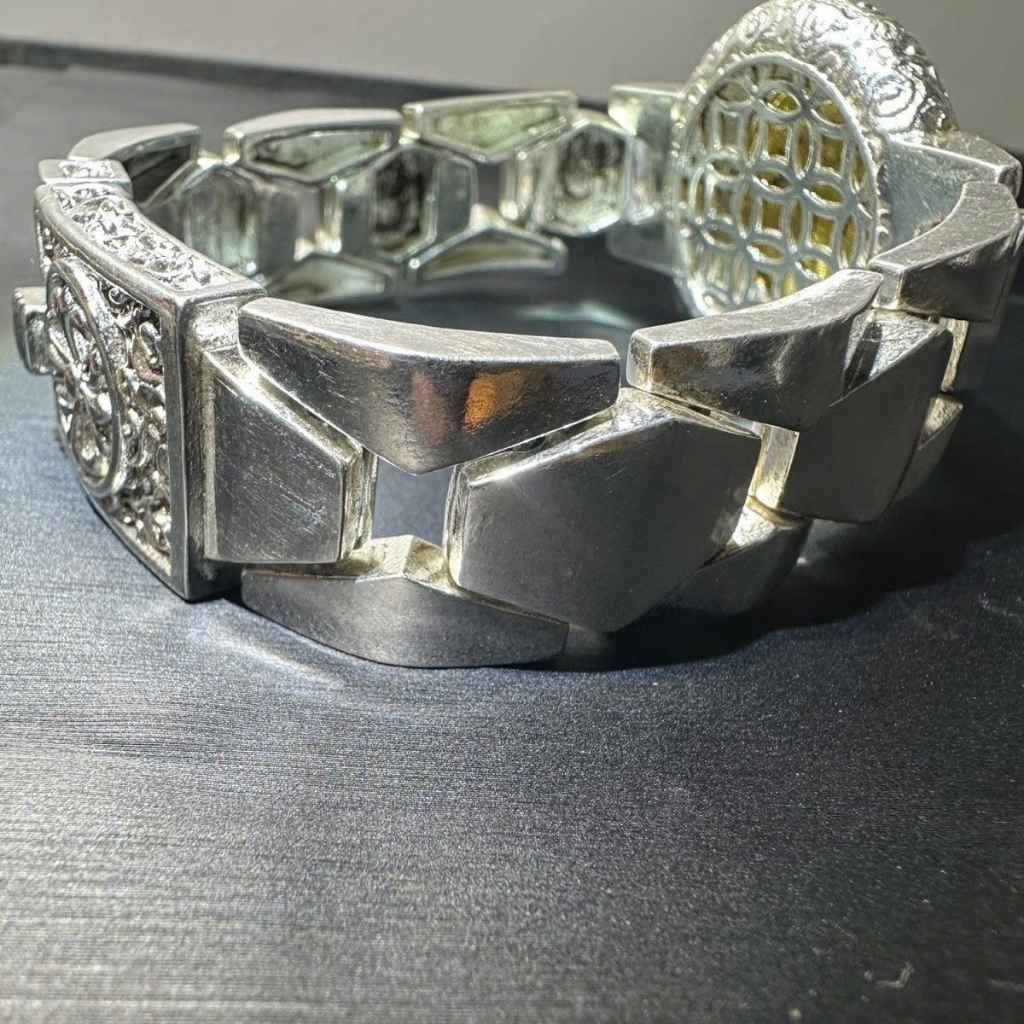  Vòng Tay Nam Mạ Bạc Chạm Khắc Song Long BKJECN-9393 