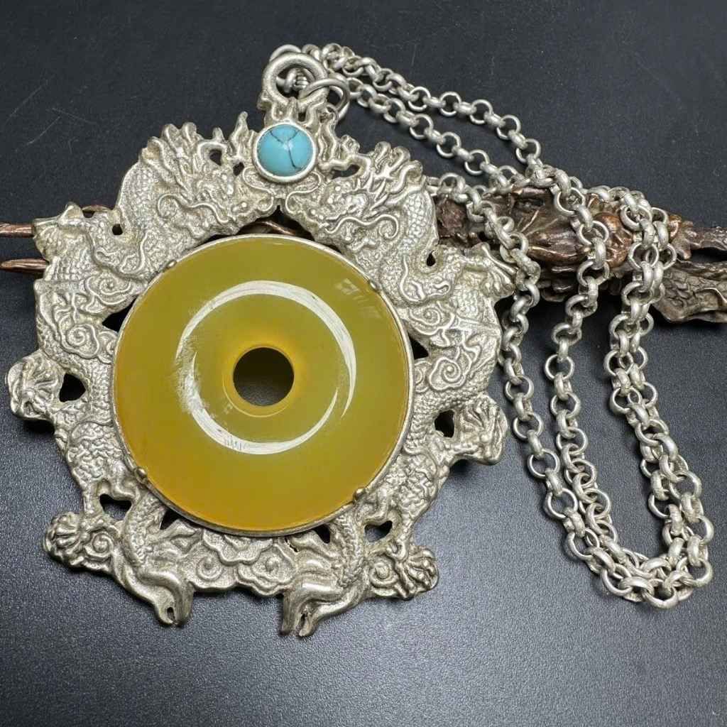  Mặt Dây Chuyền Bạc Đính Ngọc Hoàng Long BKJECN-9413 