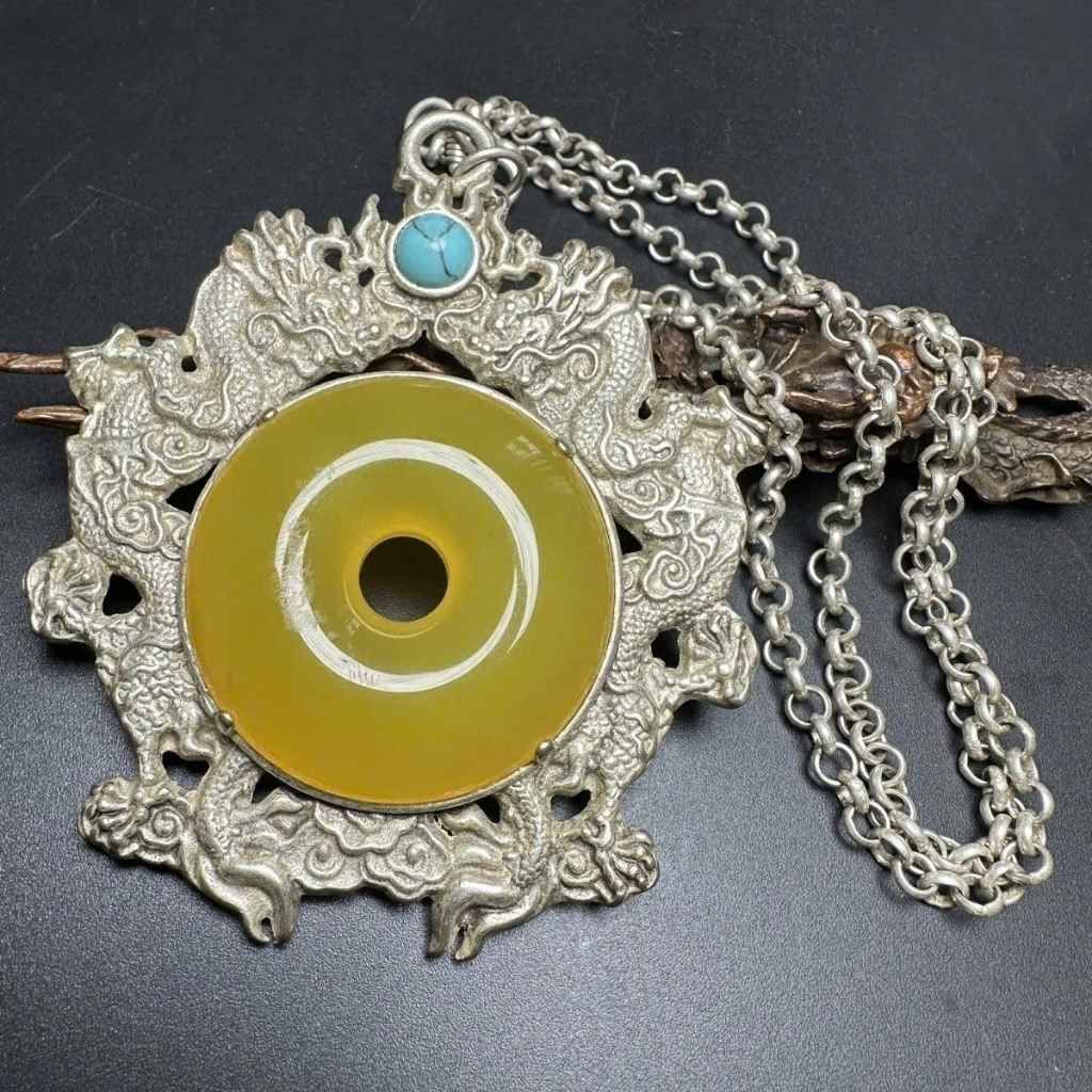  Mặt Dây Chuyền Bạc Đính Ngọc Hoàng Long BKJECN-9413 