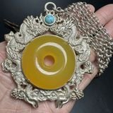  Mặt Dây Chuyền Bạc Đính Ngọc Hoàng Long BKJECN-9413 