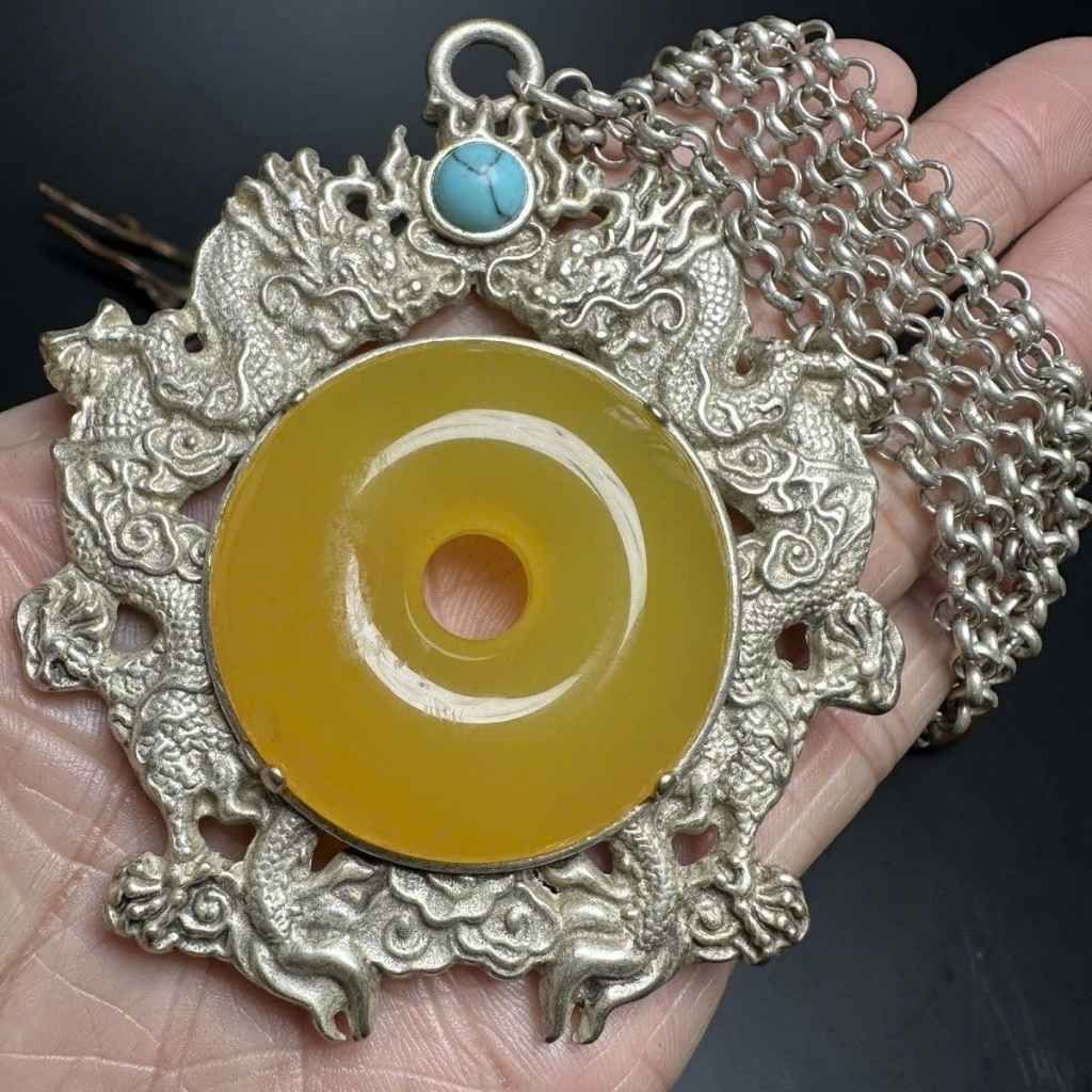  Mặt Dây Chuyền Bạc Đính Ngọc Hoàng Long BKJECN-9413 