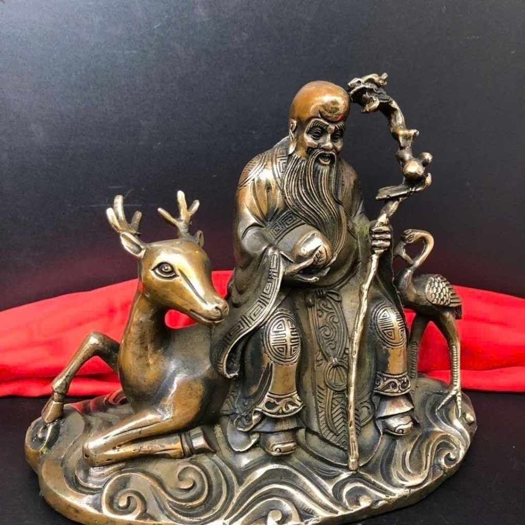  Tượng Ông Thọ Đồng Nguyên Khối Cổ Kính BKJECN-9436 