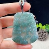  Mặt Dây Chuyền Ngọc Bích Loại A Chạm Phong Cảnh Cổ Lầu BKJECN-9450 