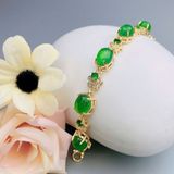  Vòng Tay Ngọc Bích Màu Xanh Rêu Thanh Lịch BKJECN-9454 