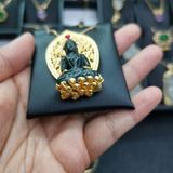  Mặt Dây Chuyền Quan Âm Tọa Sen Bọc Kim Cương Nhân Tạo BKJECN-9462 