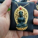  Mặt Dây Chuyền Quan Âm Tọa Sen Bọc Kim Cương Nhân Tạo BKJECN-9462 