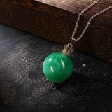  Dây Chuyền Mặt Ngọc Cẩm Thạch Dạng Viên Châu Vương Miện Cao Cấp BKJECN-9466 