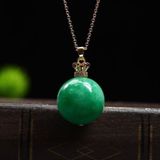  Dây Chuyền Mặt Ngọc Cẩm Thạch Dạng Viên Châu Vương Miện Cao Cấp BKJECN-9466 