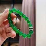  Vòng Tay Ngọc Bích Xanh Lục Bảo Đính Charm Bạc Cao Cấp BKJECN-9468 