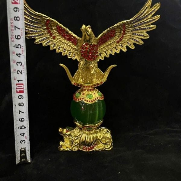  Tượng Đại Bàng Đồng Mạ Vàng Đính Đá Phong Thủy BKMECN-10296 