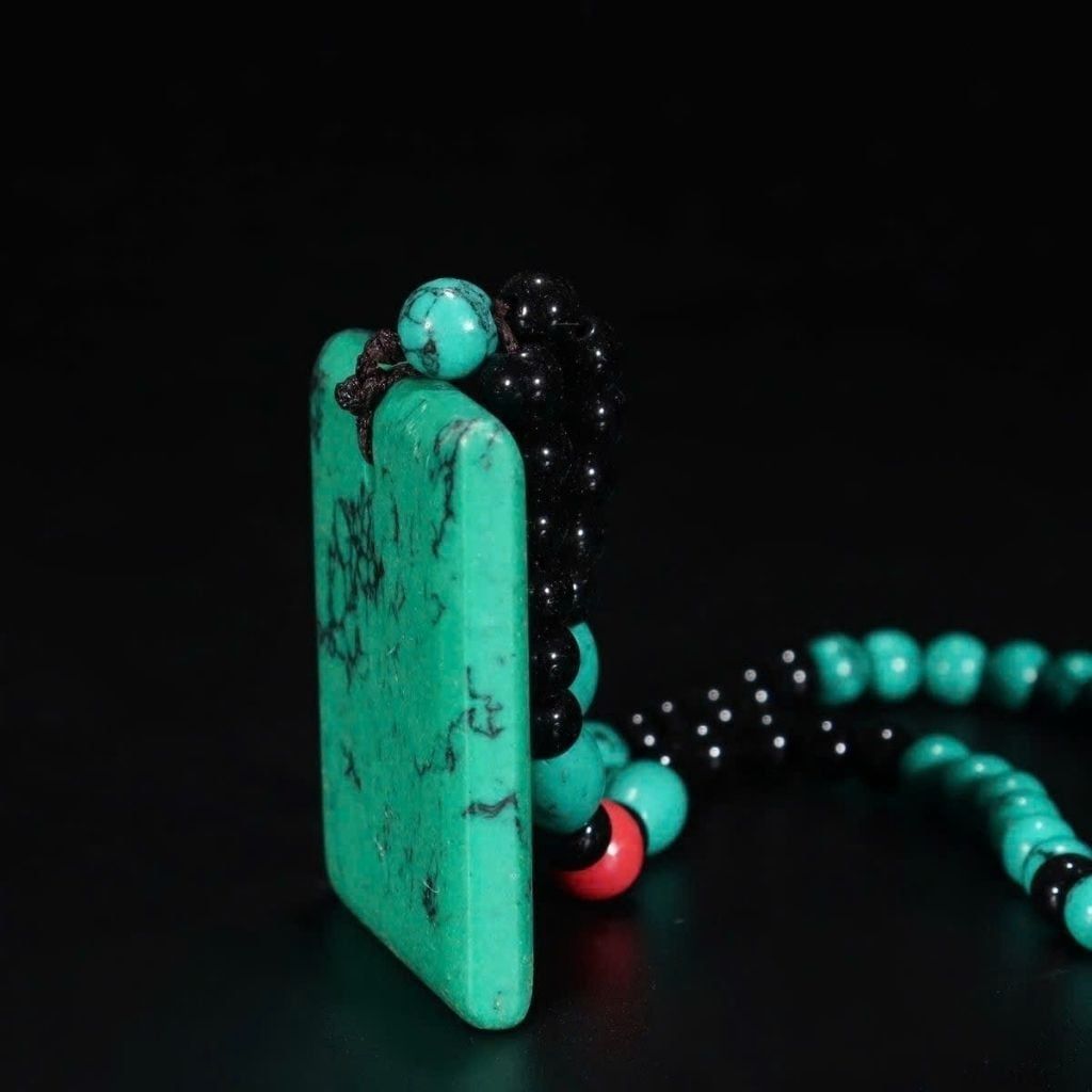  Vòng Cổ Đá Ngọc Lam Turquoise Mặt Vuông Sưu TầmBKJECN-9472 