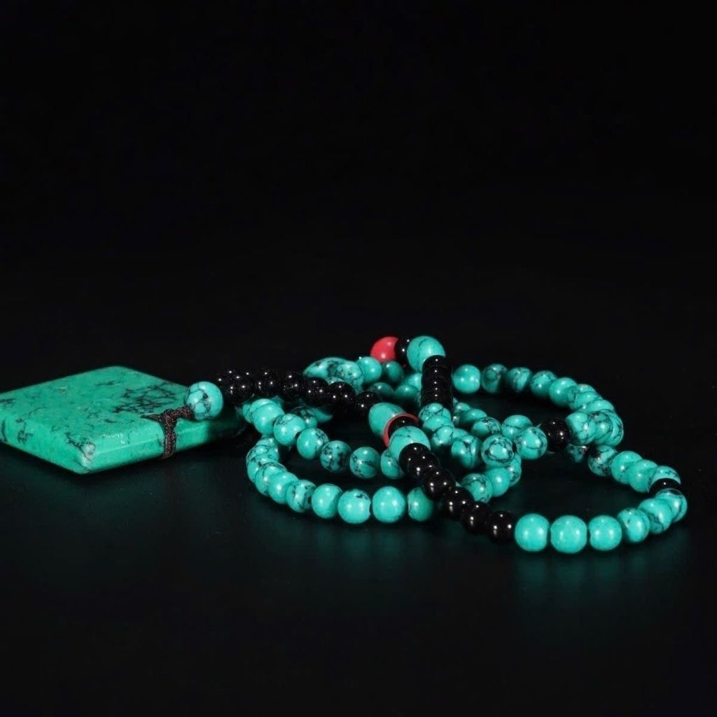  Vòng Cổ Đá Ngọc Lam Turquoise Mặt Vuông Sưu TầmBKJECN-9472 