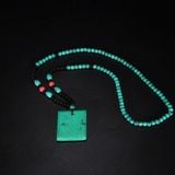  Vòng Cổ Đá Ngọc Lam Turquoise Mặt Vuông Sưu TầmBKJECN-9472 