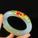  Vòng Tay Ngọc Bích Cẩm Thạch Bọc Kim Loại Mạ Vàng BKJECN-9477 