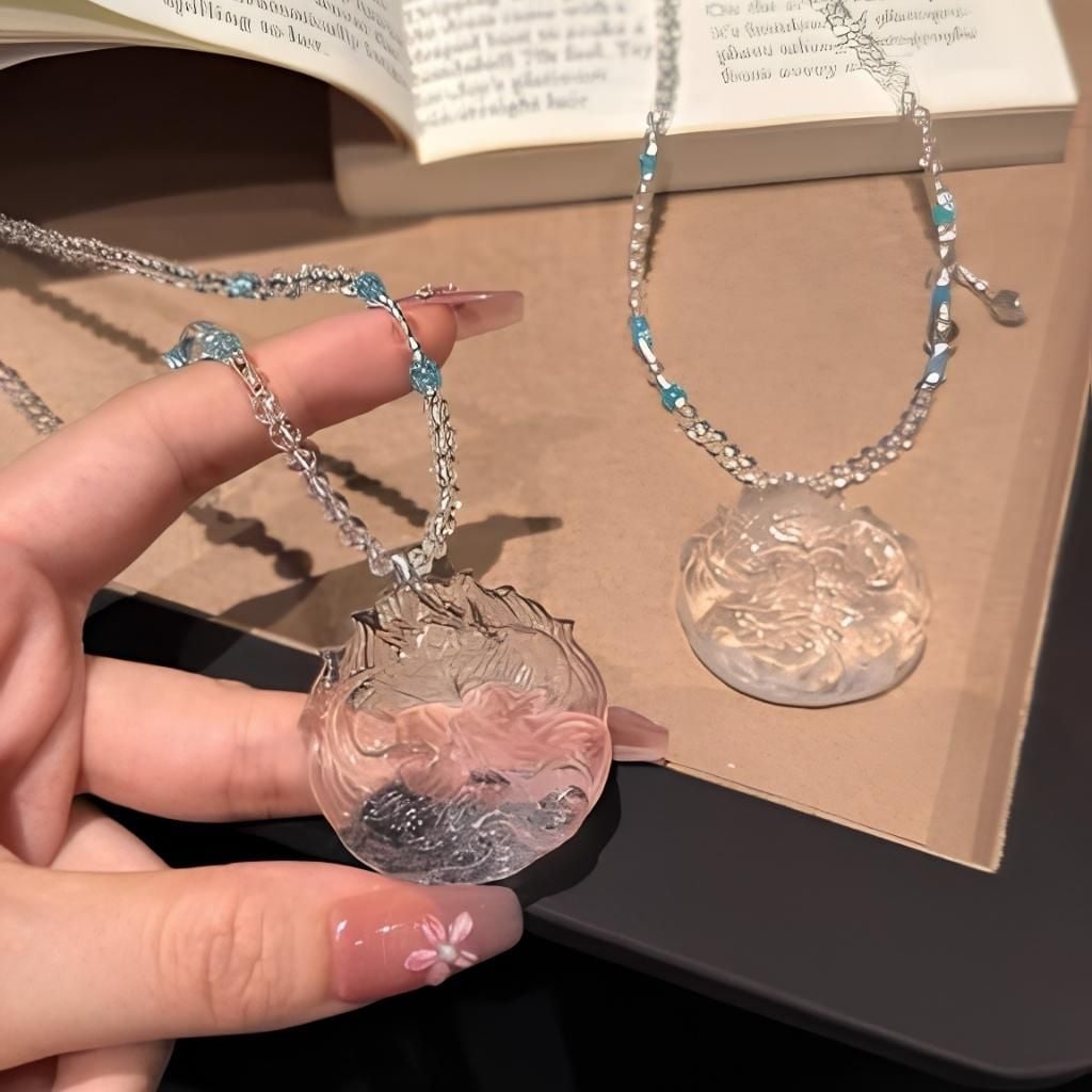  Mặt Dây Chuyền Hồ Ly Cửu Vĩ Thạch Anh Trắng Tự Nhiên BKJECN-9497 