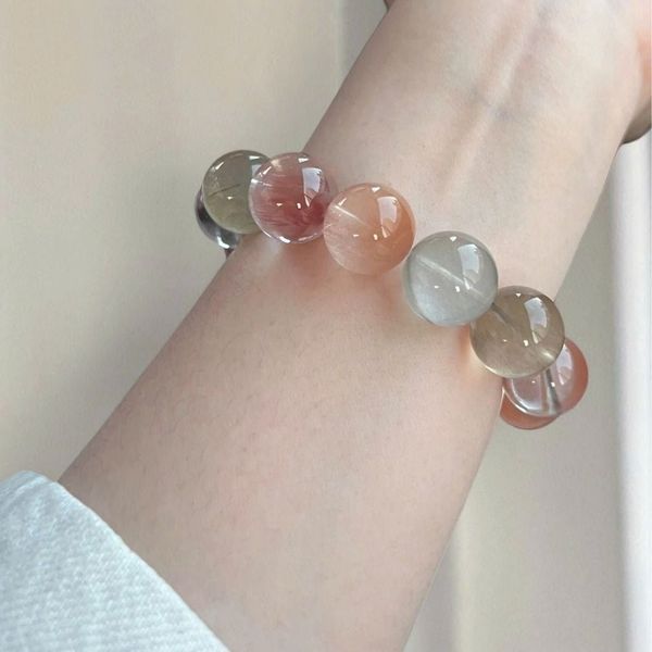  Vòng Tay Đá Thạch Anh Tóc Ngũ Sắc Phong Thủy BKJECN-9529 