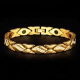  Vòng Tay Nam Titan Mạ Vàng 18K Đính Đá Lấp Lánh BKJECN-9537 